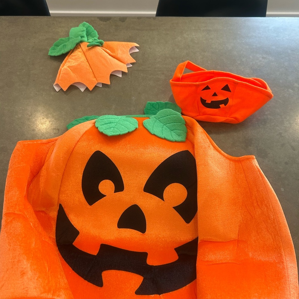 Kids Pumpkin Costume Set - Orange and Black